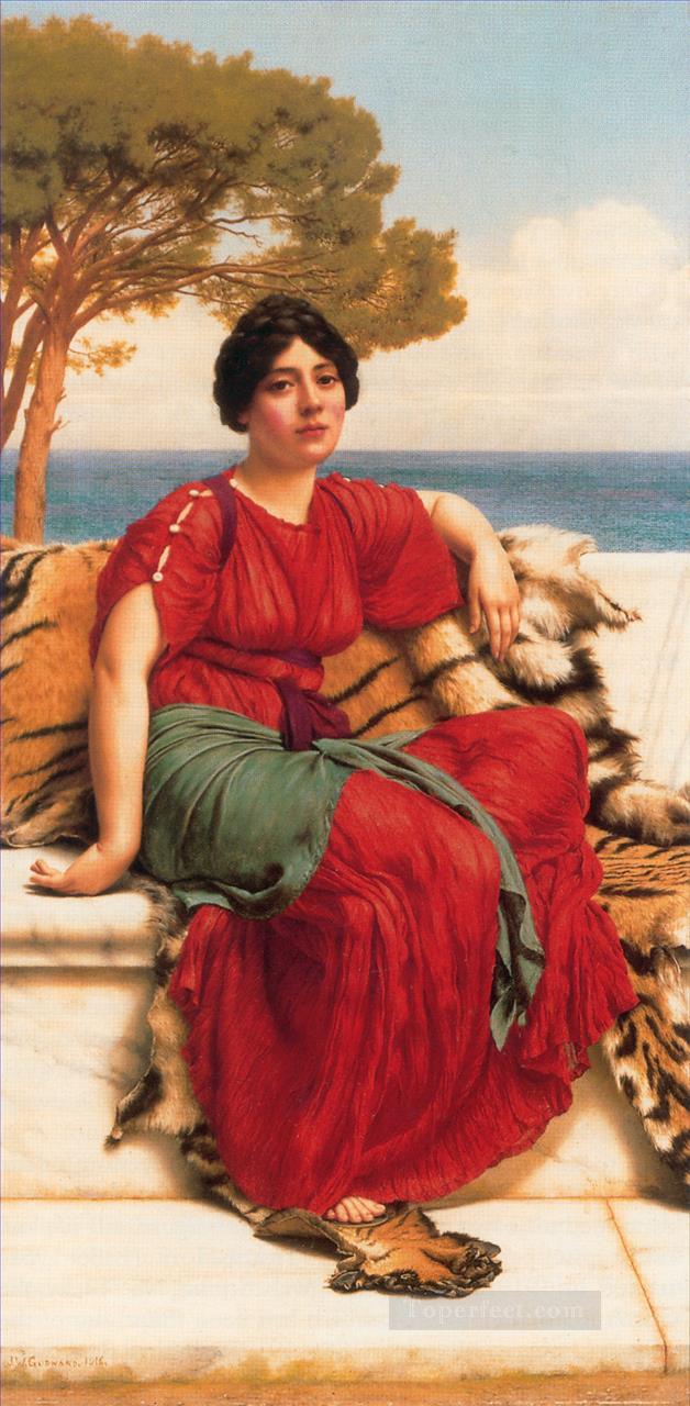 W By the Blue Ionian Sea 1916 Neoclassicist lady John William Godward Oil Paintings